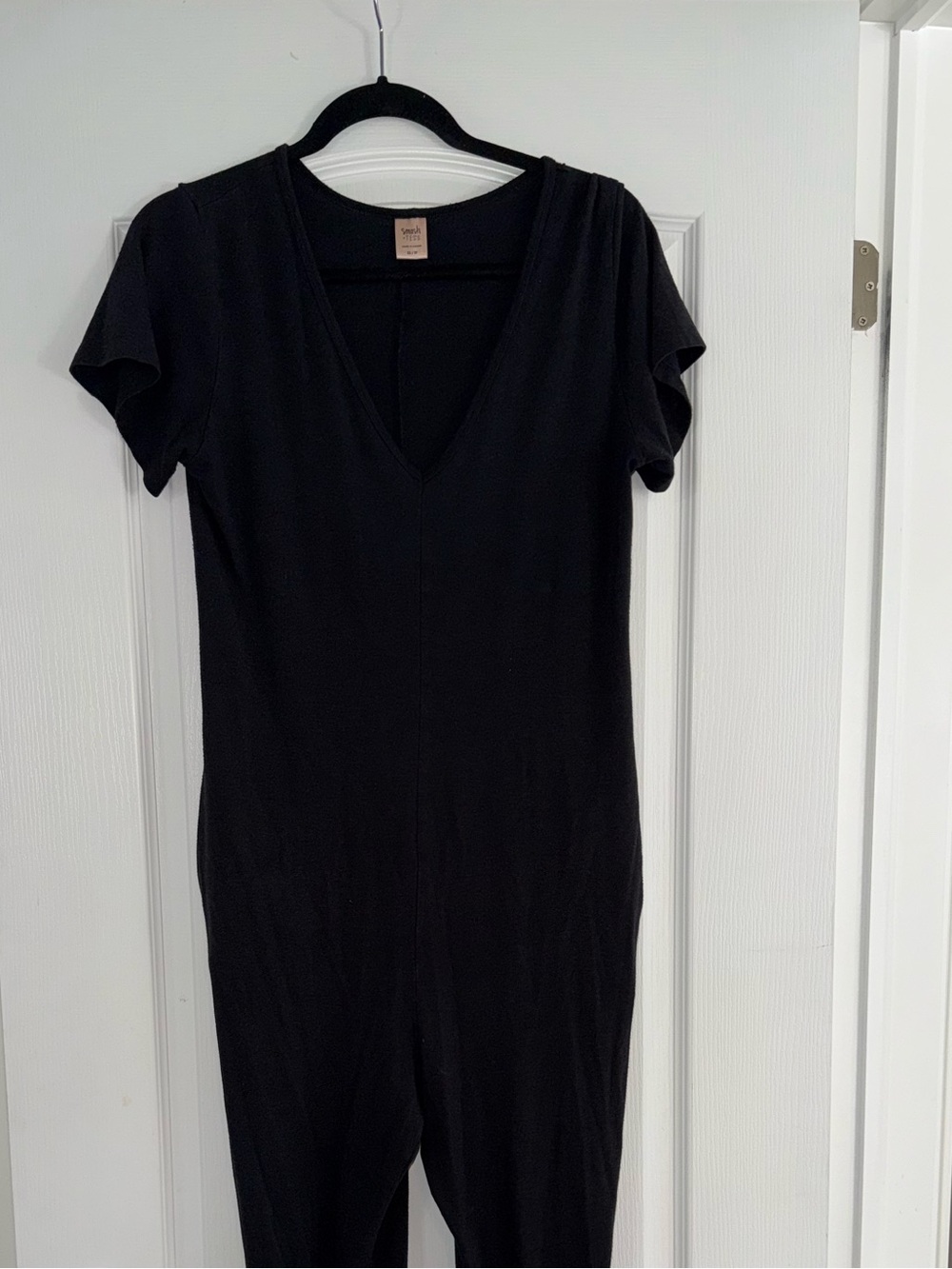 Smash + Tess Black V-Neck Short-Sleeve Jumpsuit